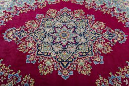 Central medallion detail of 1970s Kerman rug from Iran / Persia