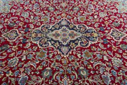 Central medallion detail of 2000s Kerman rug from Iran / Persia