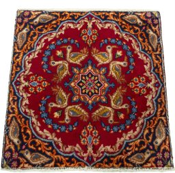 Surface texture of 2000s Kerman rug with natural Wool and intricate pattern