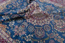 Surface texture of New Kerman rug with natural Wool and intricate pattern