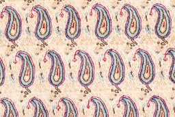 Full view of 1980s Kerman rug from Iran / Persia, 300 × 300 cm in Cream tones