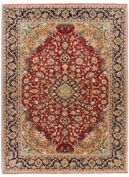 Full view of New Kerman rug from Iran / Persia, 205 × 153 cm in Red tones