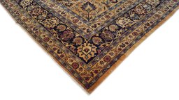 Backside of handmade 1960s Khorasan rug showing knot structure and weave density