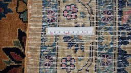 Full view of 1960s Khorasan rug from Iran / Persia, 417 × 366 cm in Brown tones