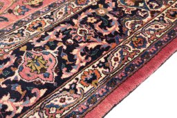 Central medallion detail of 1960s Mashad rug from Iran / Persia