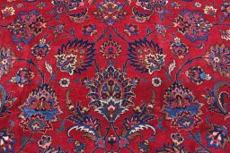 Central medallion detail of 1950s Mashad rug from Iran / Persia