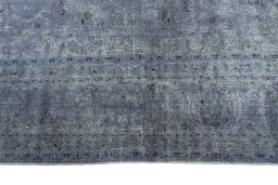 Full view of 1950s Mashad rug from Iran / Persia, 374 × 290 cm in Gray tones