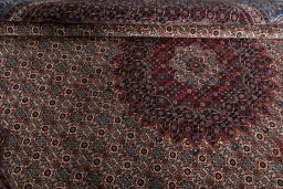 Close-up detail of New Moud rug from Iran / Persia showing Wool weave