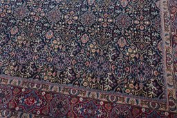 Central medallion detail of 1970s Moud rug from Iran / Persia