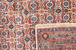 Full view of 1970s Moud rug from Iran / Persia, 253 × 238 cm in Multi Color tones