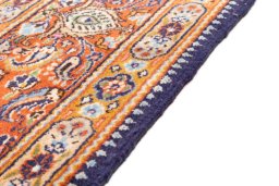 Close-up detail of 2020s Moud rug from Iran / Persia showing Wool weave