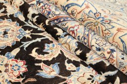 Close-up detail of New Nain rug from Iran / Persia showing Wool weave