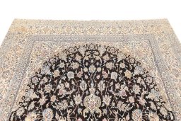 Surface texture of New Nain rug with natural Wool and intricate pattern