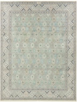 Full view of New Nain rug from Iran / Persia, 402 × 307 cm in Blue tones
