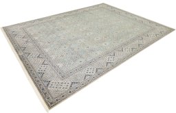 Close-up detail of New Nain rug from Iran / Persia showing Wool weave