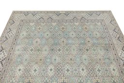Surface texture of New Nain rug with natural Wool and intricate pattern