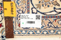 Surface texture of 1990s Nain rug with natural Wool and intricate pattern