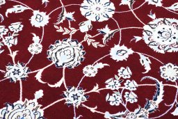 Close-up detail of New Nain rug from Iran / Persia showing Cork weave