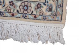 Close-up detail of New Nain rug from Iran / Persia showing Cork weave