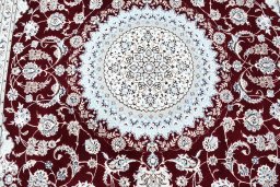 Central medallion detail of New Nain rug from Iran / Persia