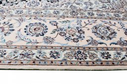Full view of New Nain rug from Iran / Persia, 356 × 257 cm in Blue tones