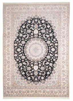 Full view of New Nain rug from Iran / Persia, 356 × 257 cm in Blue tones