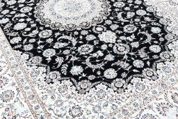 Full view of New Nain rug from Iran / Persia, 356 × 257 cm in Blue tones