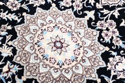 Close-up detail of New Nain rug from Iran / Persia showing Cork weave