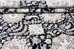 Full view of New Nain rug from Iran / Persia, 300 × 213 cm in Blue tones