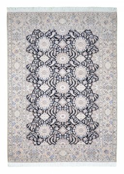 Full view of New Nain rug from Iran / Persia, 300 × 213 cm in Blue tones