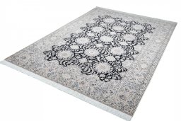 Close-up detail of New Nain rug from Iran / Persia showing Cork weave