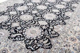 Close-up detail of New Nain rug from Iran / Persia showing Cork weave