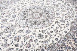 Central medallion detail of New Nain rug from Iran / Persia