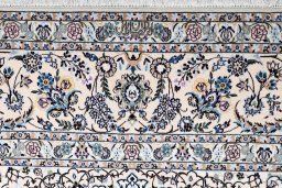 Full view of New Nain rug from Iran / Persia, 360 × 258 cm in Beige tones