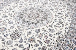 Central medallion detail of New Nain rug from Iran / Persia