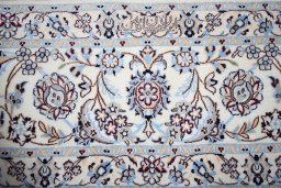 Full view of New Nain rug from Iran / Persia, 310 × 206 cm in Blue tones