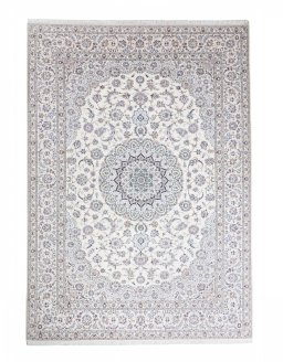Full view of New Nain rug from Iran / Persia, 365 × 259 cm in Beige tones