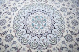 Central medallion detail of New Nain rug from Iran / Persia