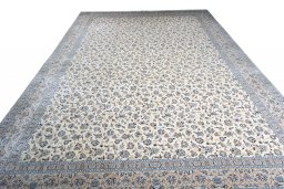 Surface texture of 1970s Nain rug with natural Cork and intricate pattern