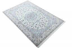 Close-up detail of New Nain rug from Iran / Persia showing Cork weave