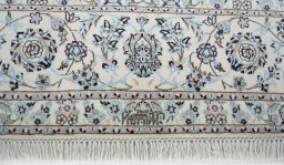 Full view of New Nain rug from Iran / Persia, 318 × 210 cm in Beige tones