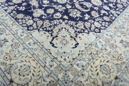 Close-up detail of New Nain rug from Iran / Persia showing Cork weave