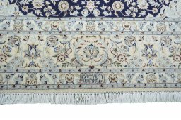 Full view of New Nain rug from Iran / Persia, 322 × 212 cm in Blue tones