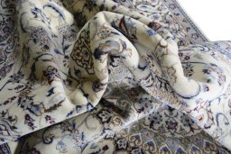 Surface texture of New Nain rug with natural Cork and intricate pattern
