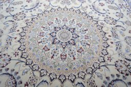 Central medallion detail of New Nain rug from Iran / Persia