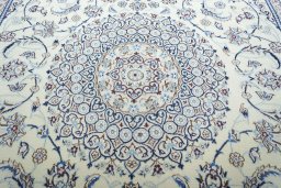 Central medallion detail of New Nain rug from Iran / Persia