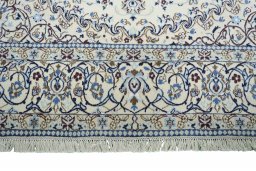 Full view of New Nain rug from Iran / Persia, 311 × 200 cm in Beige tones