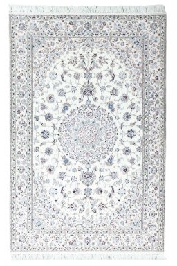 Full view of New Nain rug from Iran / Persia, 250 × 165 cm in Beige tones