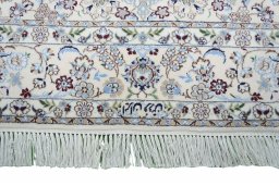 Full view of New Nain rug from Iran / Persia, 250 × 165 cm in Beige tones