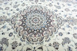 Central medallion detail of New Nain rug from Iran / Persia